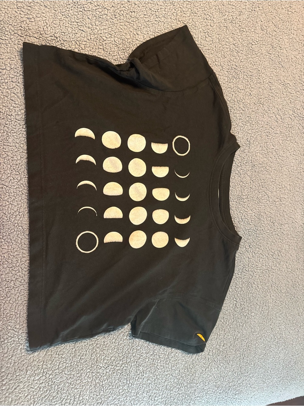 Black Graphic Moon Phase Tee - Gold Print